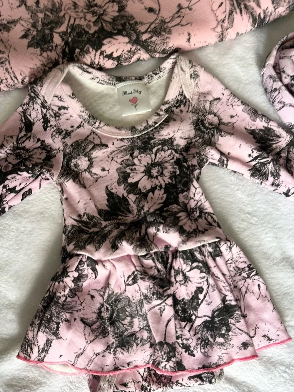 Blooming Blush Pink Floral Baby Pajama Set by